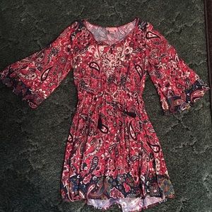 Festival/ Boho Flying Tomato Dress, Paisley Print